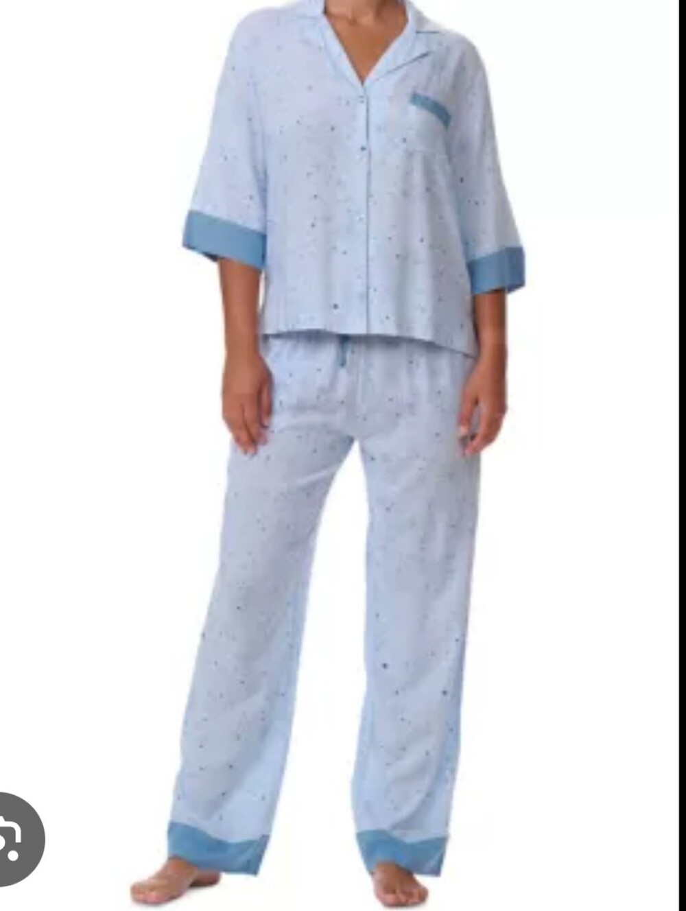 Splendid Blue Star Size Large Pajama Set Pj's Viscose